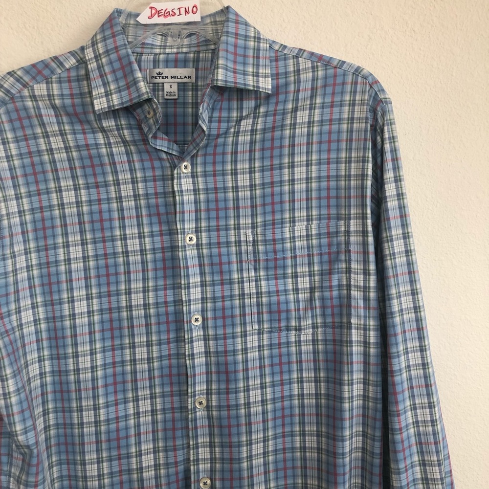 Peter Millar Stretch Plaided Button Down Ls Shirt - image 1